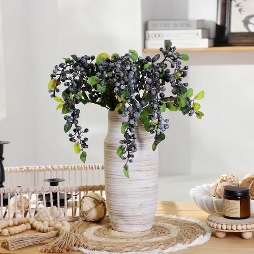 Miniatura 16 de ALMA Jarrón blanco alto para piso, jarrón extra grande de 18'' para ramo de flores secas de hierba de las pampas, jarrones grandes de cerámica