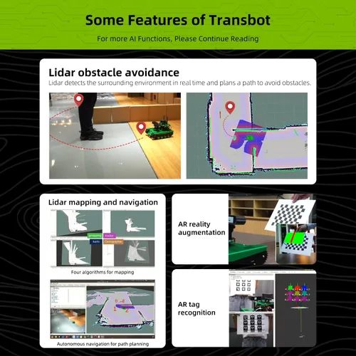 Miniatura 7 de Yahboom Raspberry Pi 4B AI Robot ROS Tank Kit Transbot con cámara de profundidad, escáner 3D ROS Robótica Codificación 2D Mapeo 3D Navegación