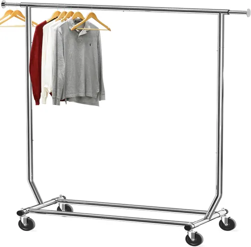Miniatura 10 de Simple Houseware - Perchero de ropa resistente, sostiene hasta 150 lbs, varilla extensible de 42 a 67 pulgadas, negro