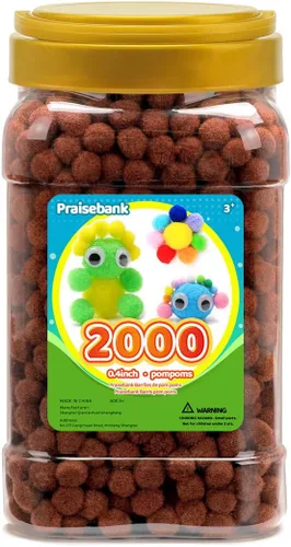 Miniatura 28 de Praisebank 300 pompones de 1 pulgada para artes y manualidades, manualidades en tarro