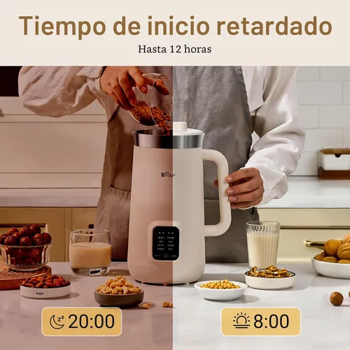 Miniatura 3 de Bear 8 en 1 máquina para hacer leche de nueces, 40oz/1.2L máquina para hacer leche de soja con auto limpieza/retraso de 12H/mantener caliente por