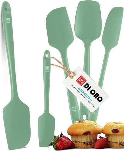 Miniatura 14 de DI ORO Juego de espátulas de silicona – Espátulas de cocina de goma para hornear, cocinar y mezclar – Resistente al calor a 600 °F y libre de BPA