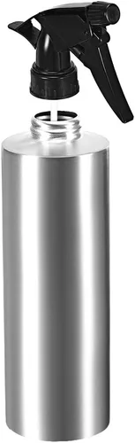 Miniatura 3 de uxcell Botella rociadora de acero inoxidable 304 de 11.8 onzas con pulverizador de niebla fina, recipiente vacío recargable para cocina, baño