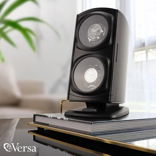 Miniatura 5 de Nueva actualización Versa, reloj de cuerda doble automática, negro