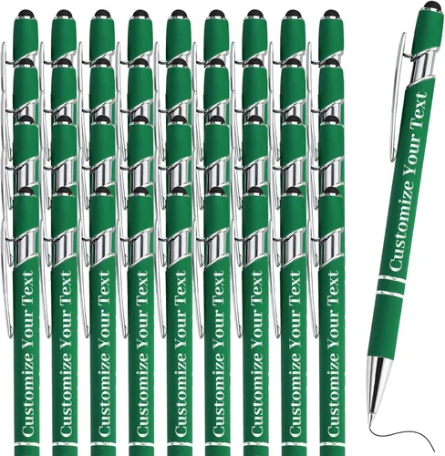 Miniatura 54 de Hasta 500 bolígrafos personalizados a granel con lápiz capacitivo, grabado, juego de bolígrafos con tu nombre, texto para mujeres de negocios