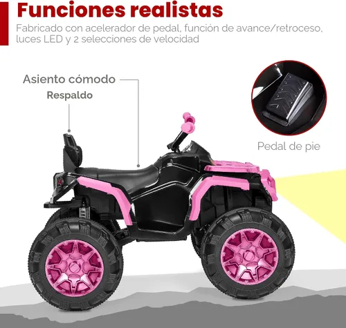 Miniatura 5 de Best Choice Products ATV eléctrico de 12 V para niños, juguete de 4 ruedas con audio Bluetooth, velocidad máxima de 3.7 mph, neumáticos con pisadas