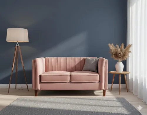 Miniatura 34 de Container Furniture Direct Sofá moderno de terciopelo de lujo para sala de estar con espuma de alta densidad, tapicería de tela suave, cojines