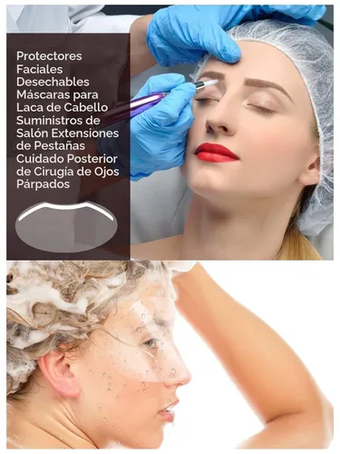 Miniatura 5 de EBANKU 50 unidades de protectores faciales de ducha Microblading, protectores faciales desechables, máscaras de maquillaje para laca