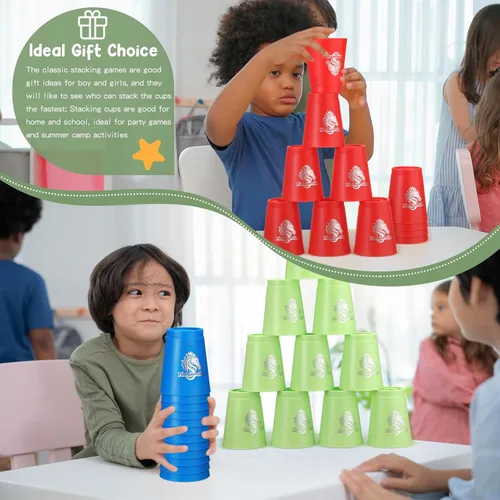 Miniatura 6 de Libima Juego de 48 tazas deportivas apilables, juegos clásicos, juego de entrenamiento de velocidad para niños y niñas, adultos, fiesta familiar