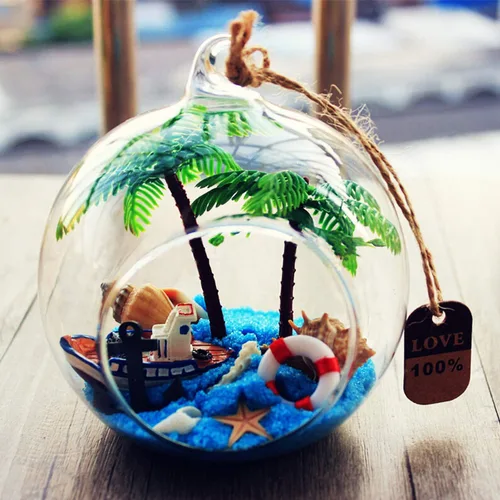 Miniatura 5 de 42 piezas de palmera de coco, 20 piezas de mini palmeras artificiales de plástico, 22 piezas de concha y estrellas de mar para decoración