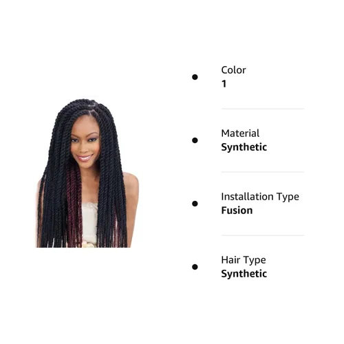 Miniatura 2 de Trenzas de pelo sintético Havana Twist estilo cubano, 16", 1