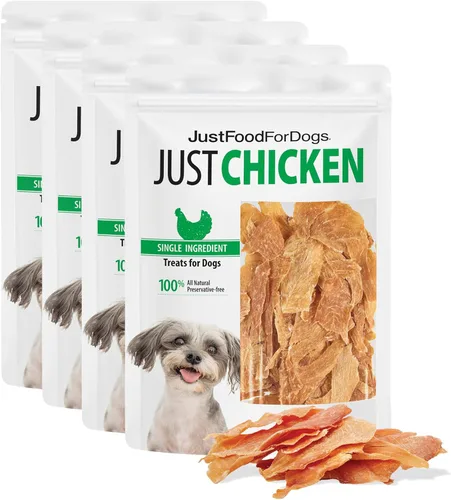 Miniatura 13 de JustFoodForDogs - Golosinas saludables de pechuga de pollo para perros, golosinas de un solo ingrediente, fabricadas en los Estados Unidos, 5 oz