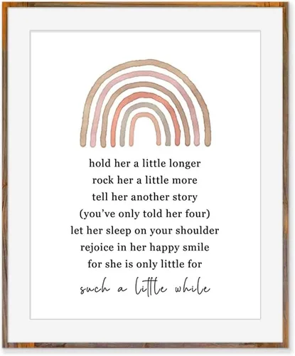 Miniatura 3 de Arte de la frase "Hold Her a Little Long" para el cuarto del bebé, arco iris, regalo de bebé recién nacido, para habitación de bebé, decoración