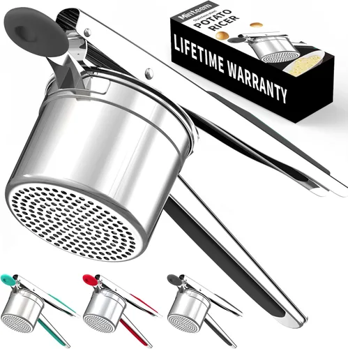 Ricer grande de 15oz para puré de patatas, triturador de patatas de acero inoxidable 18/8 de alta resistencia para comida de bebé y spaetzle maker,