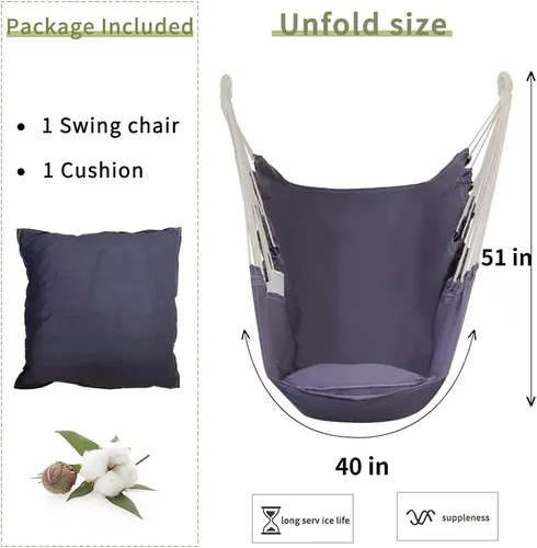 Miniatura 11 de YUCAN Soporte para Silla Hamaca con Silla Columpio Colgante Incluida, Resistente a la Intemperie y que Ahorra Espacio, Soporte Máximo 450 Libras