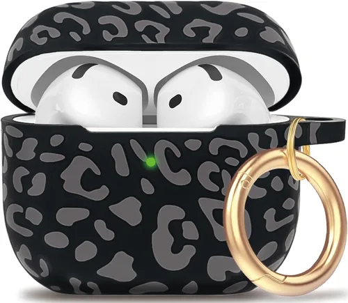 Miniatura 22 de Funda de silicona con flores compatible con AirPods Pro 2019, Gawnock - Funda suave y flexible para imprimir para mujeres y niñas con llavero - Flor