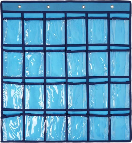 Miniatura 16 de Organizador para colgar sobre la puerta, para el aula, para colgar en la pared, puerta, armario, bolsa de almacenamiento de tela duradera, 12 Gris