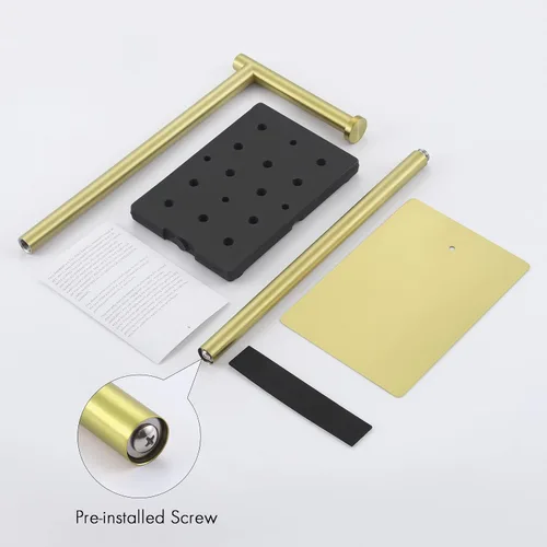 Miniatura 9 de KES Portarrollos de papel higiénico dorado de 26.2 pulgadas, soporte de papel higiénico para baño, SUS304 de acero inoxidable dorado cepillado