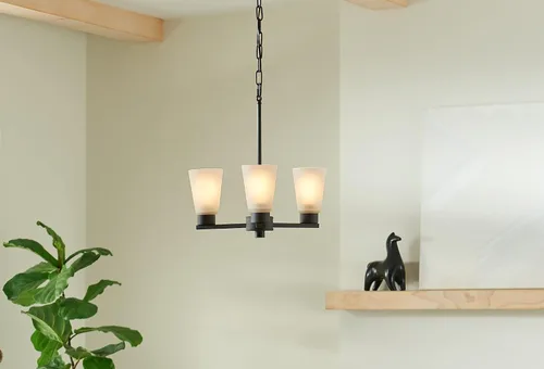 Miniatura 8 de Kichler Stamos - Candelabro de 3 luces, lámpara de techo moderna para sala de estar, comedor, dormitorio o vestíbulo, en bronce envejecido®