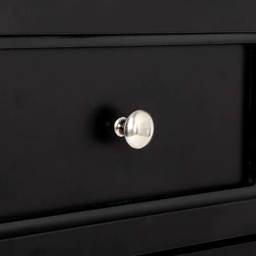 Miniatura 3 de Juego de 2 mesitas de noche negras para dormitorio, mesa auxiliar moderna con 2 cajones, mesita de noche moderna para dormitorio, sala de estar
