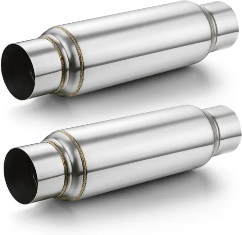 Miniatura 13 de A-KARCK Resonador de Escape de Entrada de 2.0", Resonador de Silenciador Entrada de 2.0" Salida de 2.0" Longitud Total de 14" Acero Inoxidable