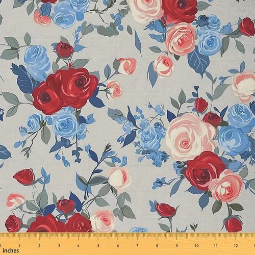 Miniatura 21 de Feelyou The Yard - Tela de flores Groovy de 2 yardas para niños, tela de tapicería floral retro para sillas para niños, niñas, adolescentes, flores