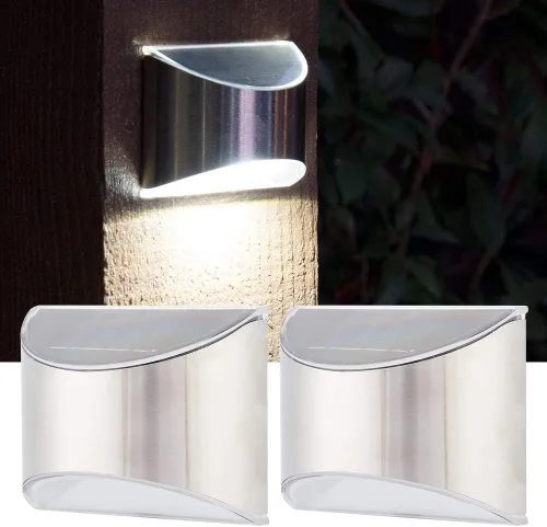Miniatura 2 de Lámpara de pared solar de acero inoxidable Cerca de seguridad Control de iluminación Escalera de pared exterior Accesorio de iluminación