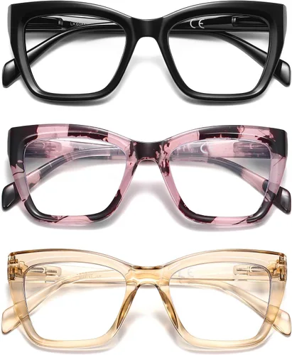 Miniatura 8 de LKEYE - Gafas de lectura de gran tamaño para mujer y hombre, estilo Oprah, con bloqueo de luz azul, para computadora, montura cuadrada, bisagra