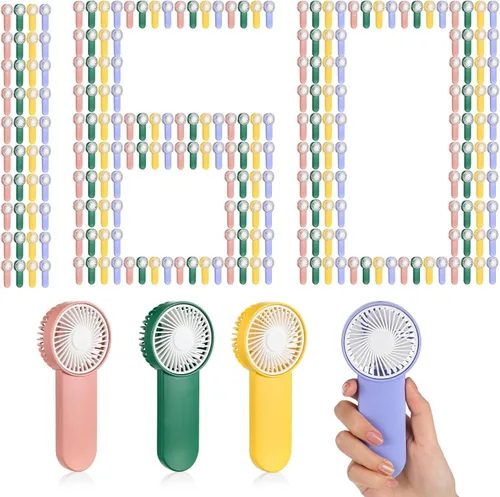 Miniatura 44 de Sumind 6 unidades de pequeño ventilador portátil personal pequeño a granel de 1 velocidad eléctrico lindo alimentado por batería para el cuello