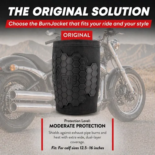 Miniatura 2 de BurnJacket Funda Protectora contra Quemaduras para Tubo de Escape de Motocicleta Protector de Pierna - Extra Ancho, Protección de Doble Capa, Se