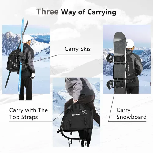 Miniatura 6 de MORXPLOR Ski Boot Bag - 65L Padded, Waterproof Ski Travel Backpack for Gear & Accessories