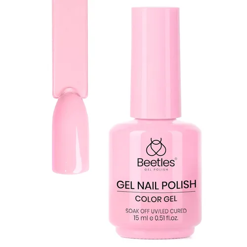 Miniatura 145 de Beetles - Esmalte de uñas de gel rosa claro, 0.5 fl oz, color rosa bebé, esmalte de gel que se absorbe con luz UV LED, arte de uñas de verano, salón