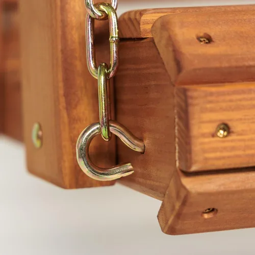 Miniatura 2 de Amish Casual resistente con inclinación hacia atrás, columpio de 3 pies para pórtico de madera en tinte cedro, auténtica artesanía Amish de pino