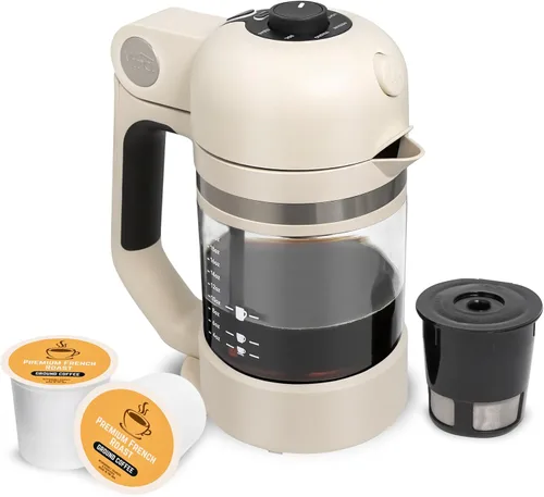 Miniatura 2 de VINCI Micro Café - Cafetera de una sola porción más pequeña Compatible con Keurig K-Cups, K-Pods Jarra de vidrio Preparación cerrada para café
