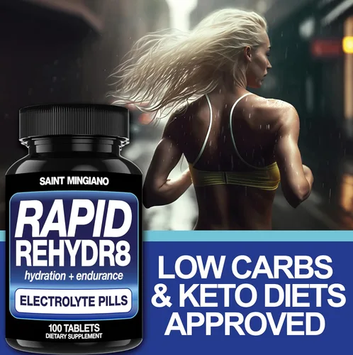 Miniatura 5 de Rapid Rehydr8 - Suplementos de electrolitos – Ayuda en la prevención de calambres y apoya la resistencia muscular y la recuperación – 100 cápsulas