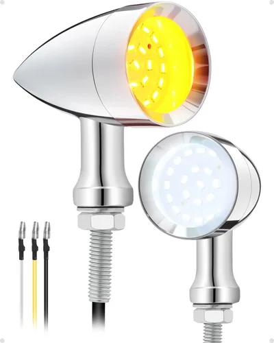 Miniatura 10 de PBYMT Luz trasera para motocicleta, 24 LED, luz trasera ámbar roja, luz trasera SMD para motocicleta, indicador intermitente compatible con Honda
