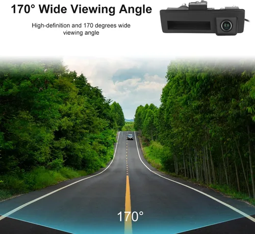 Miniatura 5 de 170 ° Cámara de respaldo con mango de coche HD impermeable cámara de visión trasera visión nocturna asistencia de estacionamiento inversa para Audi