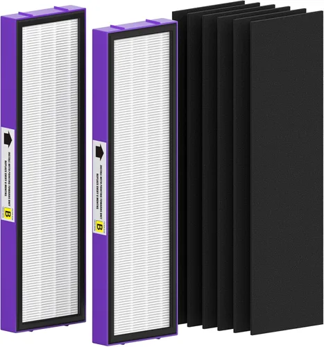 Miniatura 31 de Filtro B de repuesto HEPA transparente de humo compatible con AC4825 AC4300 AC4800 AC4900 AC4850, 2 filtros HEPA verdaderos y 6 prefiltros de carbón