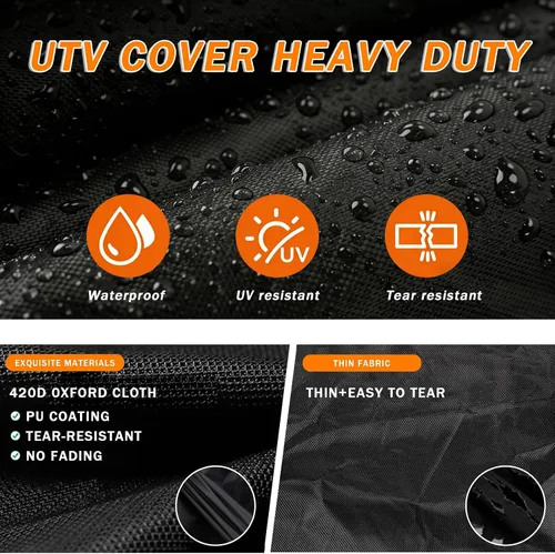Miniatura 2 de UTV Cover Waterproof Heavy Duty for CFMoto UForce 800 2014-2020, 2-6 Seater All Weather Side by Side Cover Outdoor Storage All-Season Dust Protection