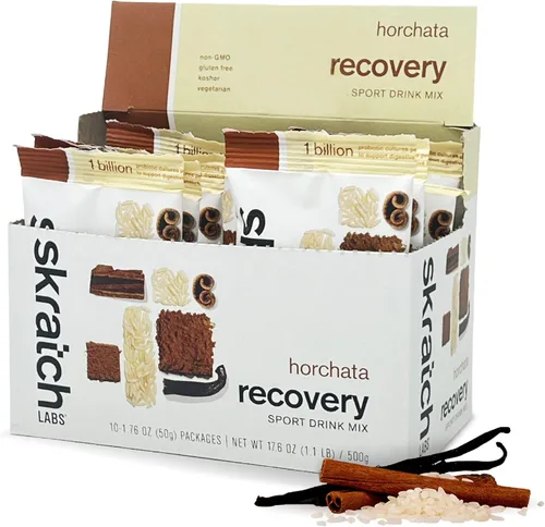 Miniatura 15 de Skratch Labs Mezcla de bebida de recuperación después del entrenamiento con horchata, (21.2 onzas, 12 porciones) con proteína de leche completa