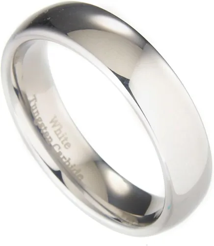 Miniatura 3 de MJ Metals Jewelry - Anillo de boda de carburo de tungsteno blanco pulido de 2 mm a 10 mm