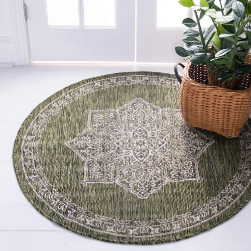 Miniatura 50 de Unique Loom Outdoor Traditional Collection - Alfombra de área antigua (4 pies 1 pulgada x 6 pies 1 pulgada, rectangular, beige y negro)
