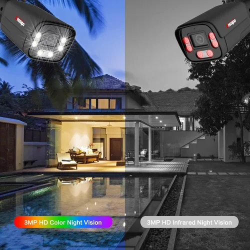Miniatura 8 de Sistema de cámara de seguridad inalámbrica 4K, cámara WiFi enchufable de 8 piezas para interiores y exteriores, advertencia dual, audio de 2 vías