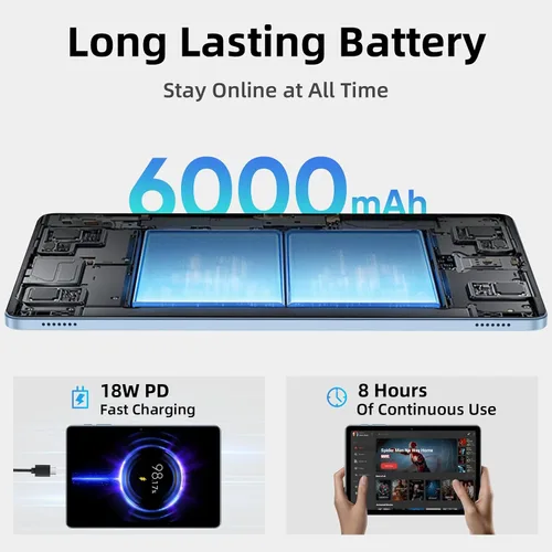 Miniatura 7 de Tablet Android 16 actualizada 2026 de 10.1 pulgadas, procesador Octa-Core, 24 GB de RAM 64 GB ROM 2 TB expandible, pantalla táctil HD de 1280 x 800