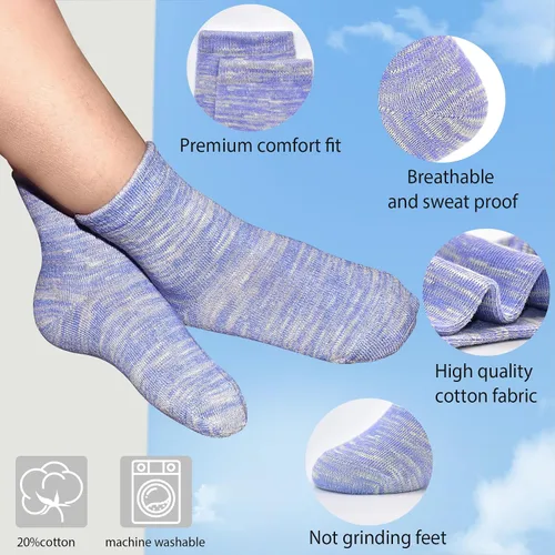 Miniatura 27 de Calcetines para niños, 12 pares de calcetines deportivos para niños pequeños y niñas (1 a 14 años), juego de calcetines atléticos de media