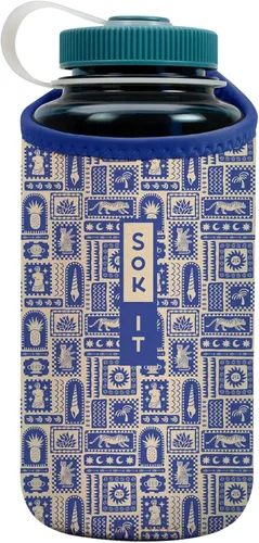Miniatura 76 de Sok It BotlSok Funda para botella de agua con cubierta de neopreno aislante (Floral abstracto, se ajusta a CamelBak o Nalgene de 12 onzas)