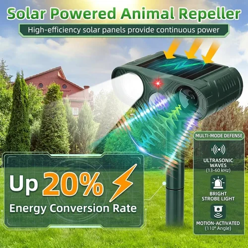 Miniatura 5 de 2026 Upgraded Ultrasonic Animal Repellent Outdoor: Sonic Fortress Pro Deer Repellent Devicess&Cat Repeller for Yard, 4-Pack Waterptoof Raccoon