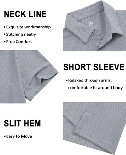 Miniatura 5 de GymSmart Polo Shirts for Men Short Sleeve Casual Business Sports Tennis Golf Shirts