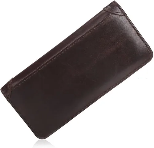 Miniatura 5 de Bolso de mano grande y largo de cuero para hombre, billetera plegable, tarjetero para hombre, para chequera y tarjetas de identificación, regalo