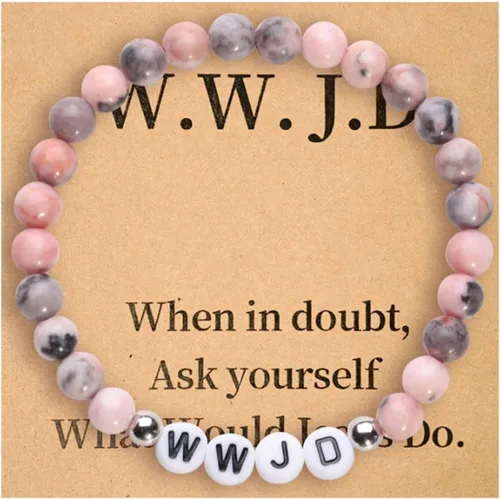Miniatura 34 de Long tiantian WWJD - Pulsera con texto en inglés «What Would Jesus Do», pulseras WWJD para mujeres, pulseras W.W.J.D para hombres, joyería